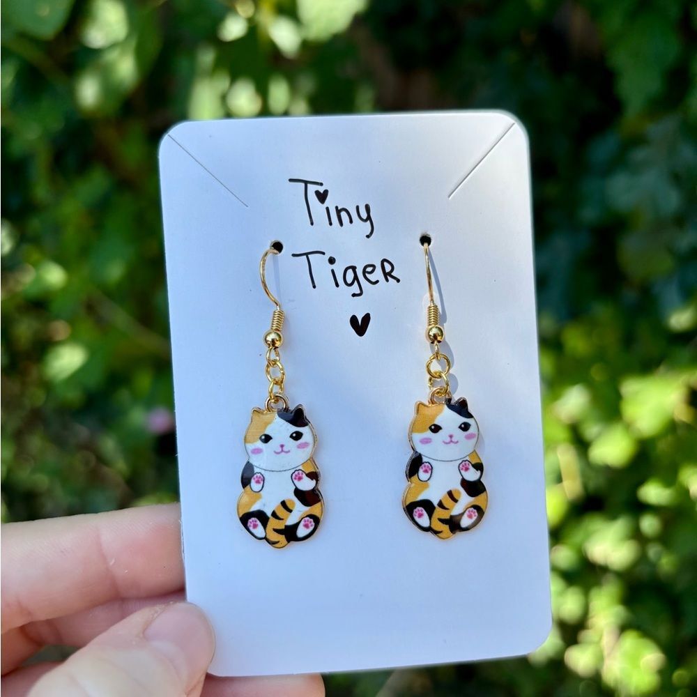 Tiny Tiger 🐯 Cat Earrings Cute Animal Jewelry